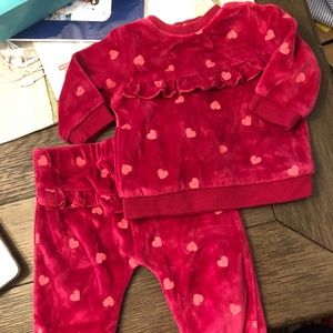 Little Me, Heart Velour Set